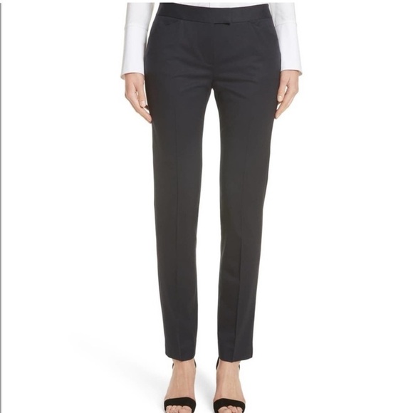 Lafayette 148 New York Irving Straight Leg Stretch Wool Pants Trousers - Picture 1 of 13